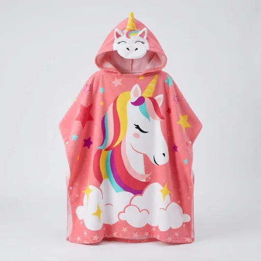 Kids Beach Towels with Hood for 3-10 Years Boys Girls Unicorn Hooded Toddler Bath Towel Poncho Absorbent Quick Dry Soft Microfiber Swim Robe with Backpack Lightweight 30"x30" for Beach Pool