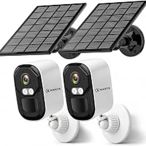 4MP Security Cameras Wireless Outdoor, Solar Powered-2 Pack