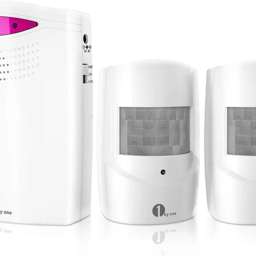 1byone Driveway Alarm Wireless Outside, 1 Receiver 2 Infrared Sensors
