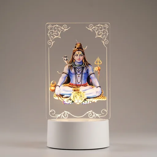 Lord Shiva LED Night Light Decorative Acrylic Lamp (Transitional)