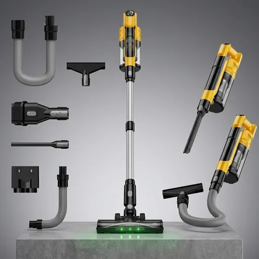 Cordless Vacuum Cleaner for DeWalt Battery, 7-in-1 Lightweight Stick Vacuum with HEPA Filter, 35KPA Suction, 350W Brushless Motor, 3 Modes for Carpet, Floor, Car (Battery Not Included)