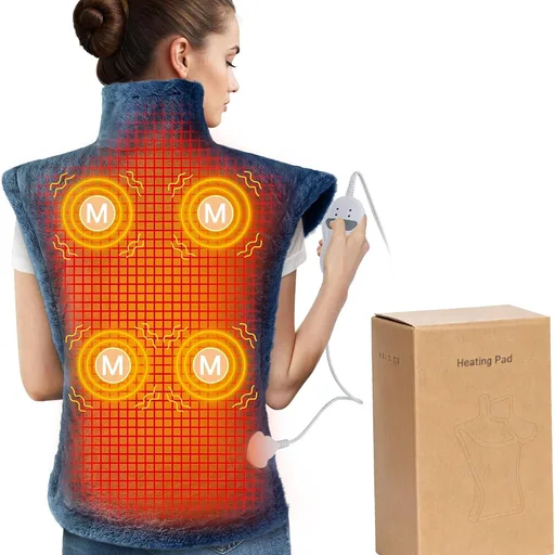 Massaging Heating Pad for Back, Neck and Shoulder Massager