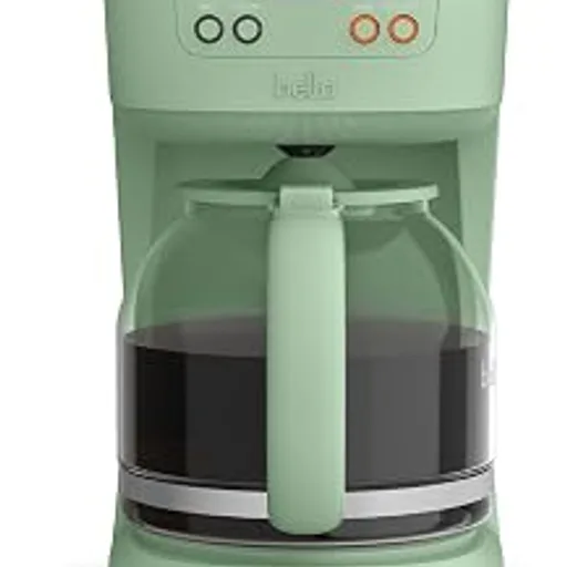 BELLA12-Cup Programmable Coffee Maker with No-Drip Glass Carafe, Seaglass