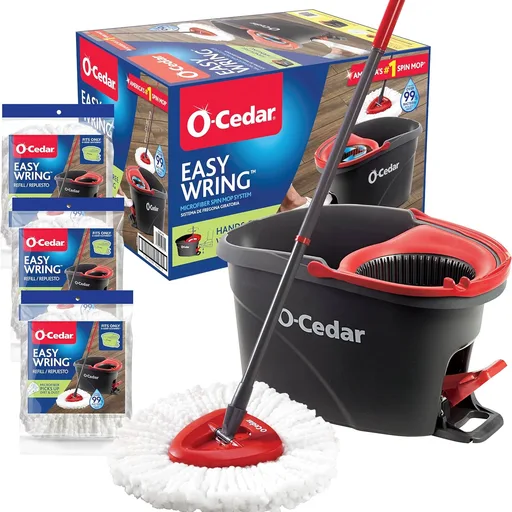 O-Cedar EasyWring Microfiber Spin Mop & Bucket Floor Cleaning System