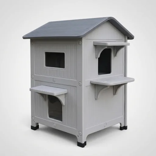 Weatherproof Outdoor Cat House with Insulated Liner for Feral Multi Cats 21.5" D x 21" W x 34" H, 2 Storey Insulated Elevated Cat Shelter with Escape Door, Easy Assemble, Expansive Interior‌