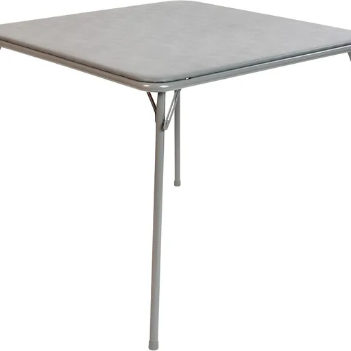 Flash Furniture Madelyn 33.5" Square Folding Multipurpose Card Table with Padded Vinyl Top, Portable Folding Game Table for 4 Players, Gray | 4 Players, Padded Vinyl Top, Portable, Lightweight