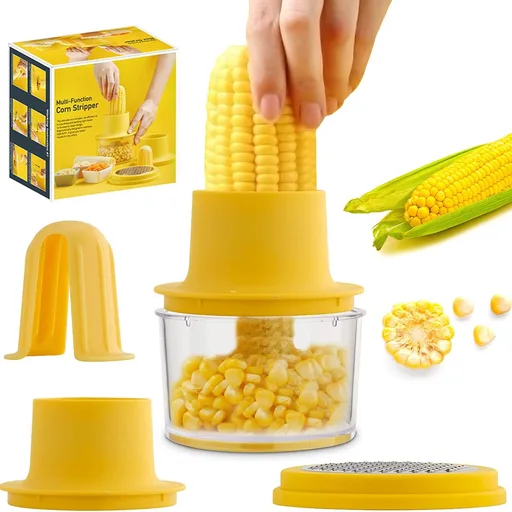 Corn Cob Stripper Tool, Corn Peeler for Corn on the Cob (Yellow)