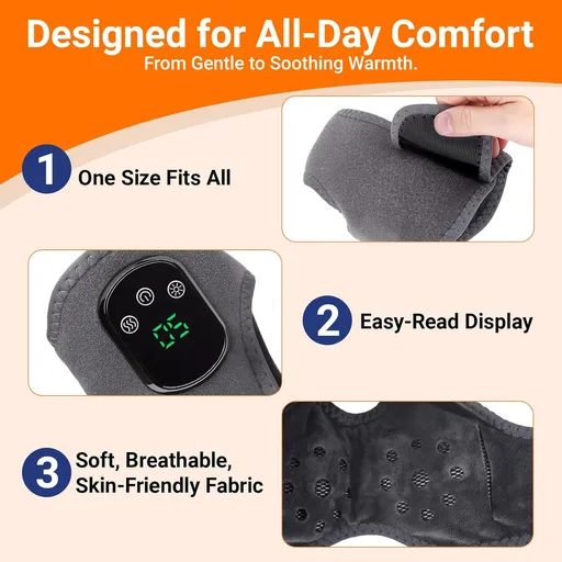 2026 Upgraded Foot Triple Method Massager - Cordless Heated Foot Massager with 5 Heat & 3 Vibration for Soreness Relief & Relaxation, Portable for Home, Office, Travel - Ideal Gift - 2-Pack Gray