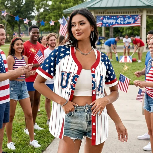 Women's American Flag Button Down Jersey Shirt Patriotic USA Short Sleeve Shirts 4th of July Baseball Tee Top