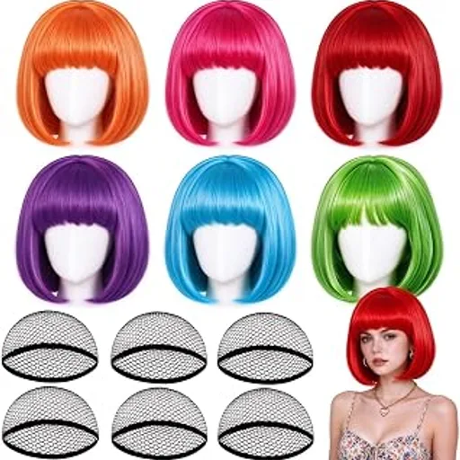 Colored Synthetic Bob Party Wigs
