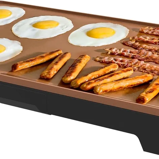 bella XL 12"x22" Electric Ceramic Titanium Non-Toxic Griddle, Copper/Black