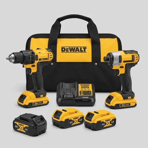 DEWALT 20V MAX XR Impact Driver and Hammer Drill Combo Kit (DCK250QQ2)