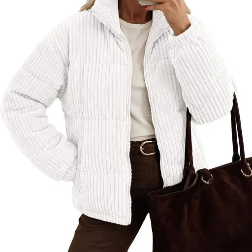 Dokotoo Women's 2026 Winter Cropped Jacket Zip up Quilted Coat