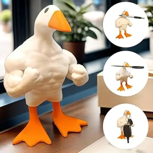Cute Muscle Duck Statue