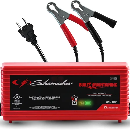 Schumacher Electric 2A Car Battery Charger & Maintainer, 6V/12V – SP1296
