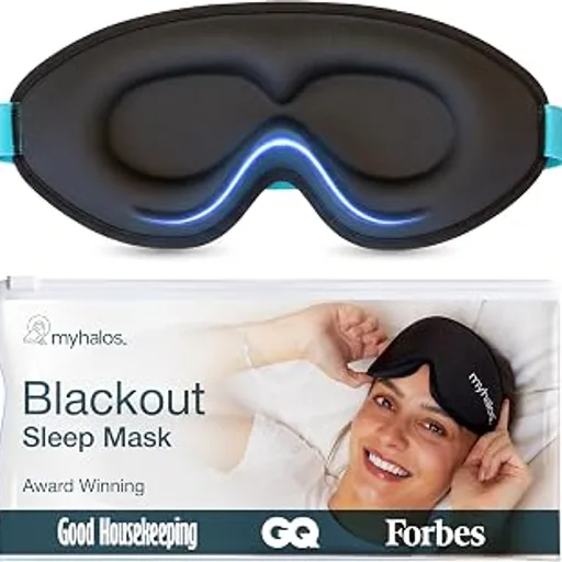 myhalosSleep Mask for Men and Women, 3D Blackout Eye Masks for Sleep | Sleeping Mask, Blindfold, Zero Pressure, Breathable, Side Sleepers &Eyelash Friendly, Nig