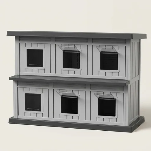 DRATO Outdoor Cat House Resin Double-Decker Cat Houses for Cats Weatherproof Large Space Cat Shelter Indoor & Outdoor Use