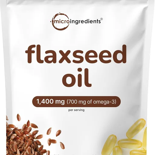 Micro Ingredients Flaxseed Oil 1,400mg Per Serving, 300 Liquid Softgels