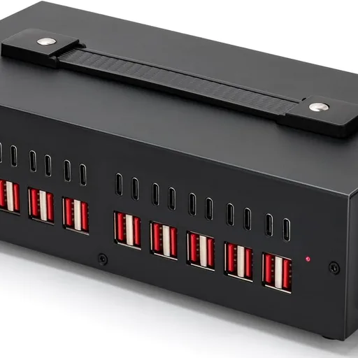 300W USB~c Charging Station, 40 Port (20 USB A & 20 USB~C Port) USB Charger Block, Fast Charging Station for Multiple Devices, Desktop Charger Compatible for iPhone, iPad, Tablets