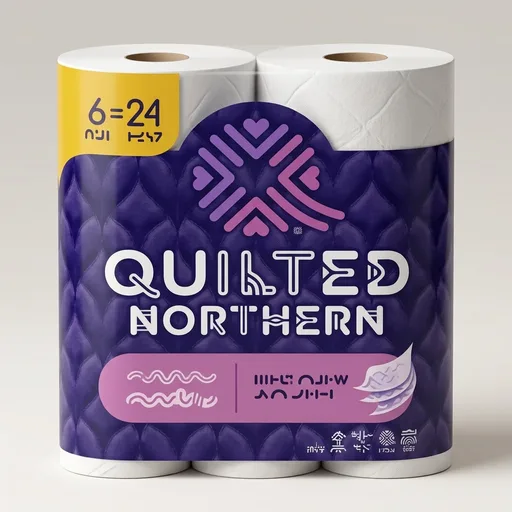 Quilted NorthernUltra Plush Toilet Paper, 6 Mega Rolls = 24 Regular Rolls, 4X More Absorbent*, 3-Ply Soft Toilet Tissue