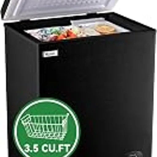 WANAI Black Chest Freezer, 3.5 Cu.ft Deep Freezer for Frozen Food Storage
