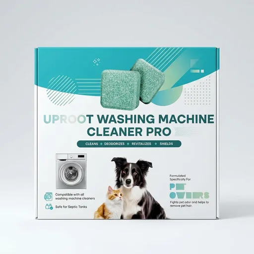 Uproot Clean Washing Machine Cleaner Tablets - 24 Pack for a 12 Month Supply. Formulated for Pet Owners. Compatible with HE, Top & Front Load. Easily Removes Residue, Grime, and Odors. Septic Safe.