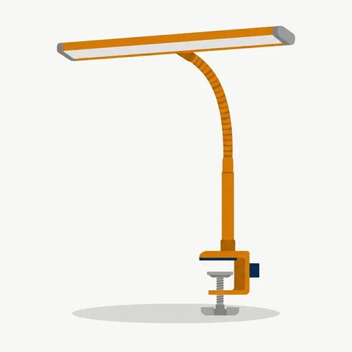 Airlonv LED Desk Lamp with Clamp, 17" Stepless Dimming Light, Orange