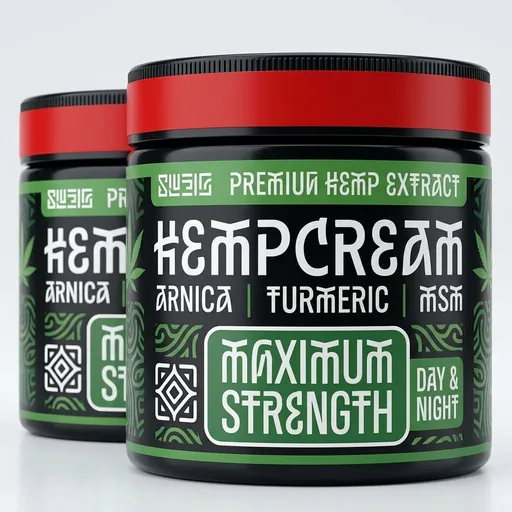 (2 Pack) Hemp Cream 8 OZ - Maximum Strength - Natural Hemp Oil Extract Gel Rub with MSM - Glucosamine - Arnica - Turmeric - Formulated in USA