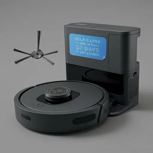 Shark AV2501S AI Ultra Robot Vacuum, with Matrix Clean, Home Mapping, 30-Day Capacity HEPA Bagless Self Empty Base, Perfect for Pet Hair, Wifi, Dark Grey