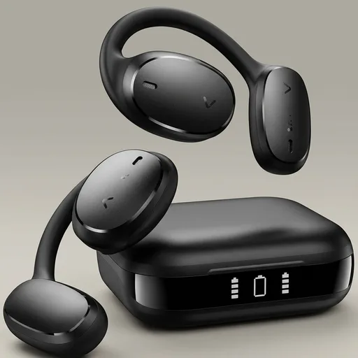 TOZO OpenEgo Open Ear Earbuds Bluetooth Headphones, 5.3 Bluetooth Sport Earbuds with Earhooks for 80Hrs Playtime,32 EQ Modes, Digital Display, Clear Calls, Comfortable Wear for Running, Work, Black