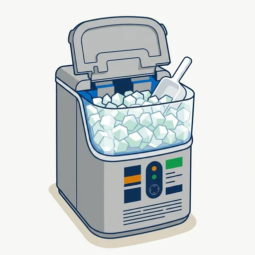 Frigidaire Countertop Crunchy Chewable Nugget Ice Maker, Compact, 33lbs per Day, Metallic Finish
