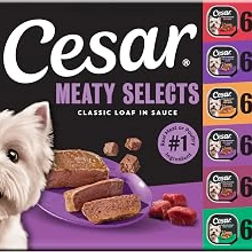 CesarClassic Loaf in Sauce Wet Dog Food, Meaty Selects, 3.5 oz, 36 Count