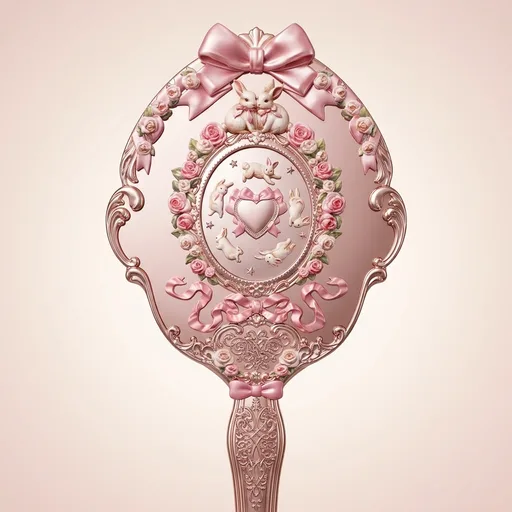 Flower Knows Bunny Garden Hand Mirror