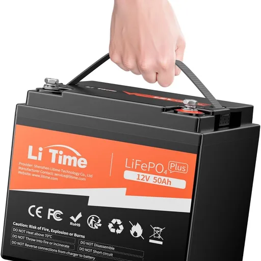 LiTime 12V 50Ah Lithium LiFePO4 RV Battery, Max. 15000 Deep Cycle Battery, 11.57lbs Ultra-Light, Perfect for Camper, Van, Travel, Trailer, Marine, Trolling Motor