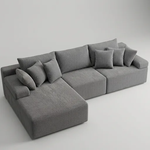 Lifelink 108" Boneless Couch L-Shaped Modular Sectional: Couches for Living Room - Cloud Sofa with Deep Seat High Back - Oversized Left Facing Chaise - No Assembly Required - Grey