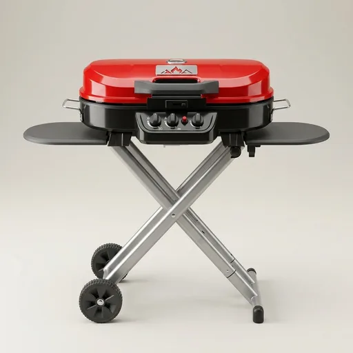 Coleman RoadTrip 285 Portable Stand-Up Propane Grill with 3 Adjustable Burners & Instastart Ignition, 20,000 BTUs of Power for Outdoor Cooking, Camping, Tailgating, Grilling, BBQs, & More