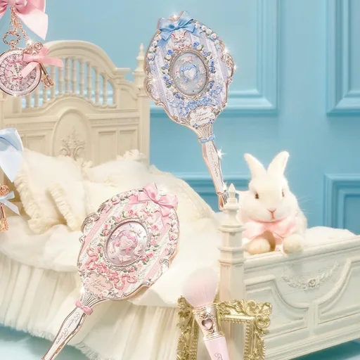 Flower Knows Bunny Garden Hand Mirror