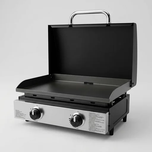 Blackstone 1813 Original 22” Tabletop Griddle with Hood and Stainless Steel Front Plate, Powder Coated Steel, Black