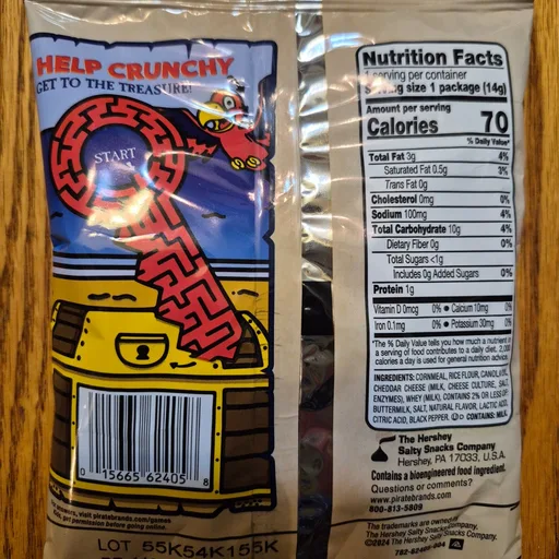 Pirate's Booty Aged White Cheddar Cheese Puffs, Gluten-Free, Kids Snacks, 0.5oz (24ct)