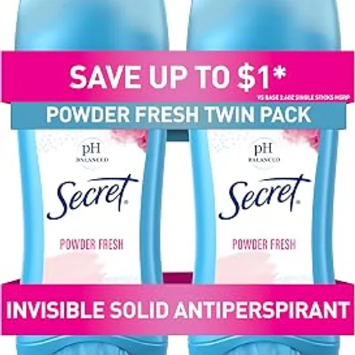 Secret Anti-Perspirant Deodorant Invisible Solid Powder Fresh Twin Pack 5.20 oz