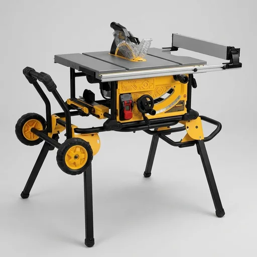 DeWalt Table Saw 10" w/Foldable Rolling Table Saw Stand (DWE 7491RS)