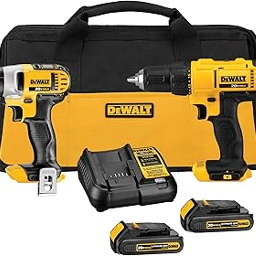 DEWALT20V MAX Cordless Drill and Impact Driver, Power Tool Combo Kit , Includes 2 Batteries, Charger and Bag (DCK240C2)