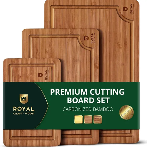 ROYAL CRAFT WOOD Bamboo Cutting Board Set
