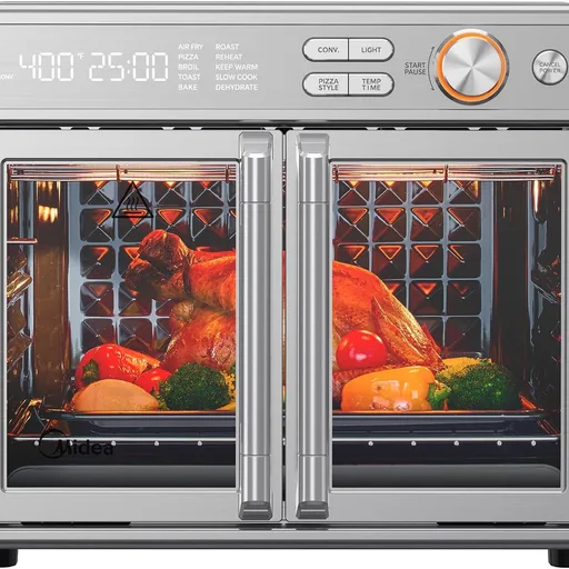 Midea Flexify Pro French Door Air Fryer Toaster Oven, Premium Cooking Experience with Precision Heat, Easy-Clean Enamel Interior & Modern Control, 26.4 QT