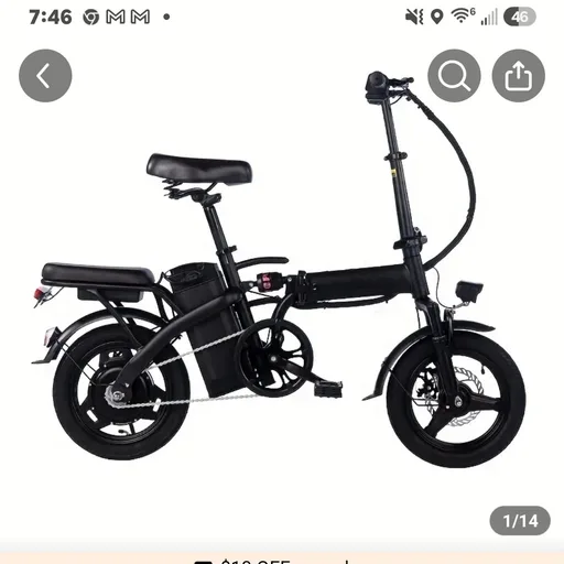 Folding Electric Bike for Adults, 14 Inch Mini Ebike for Commuting