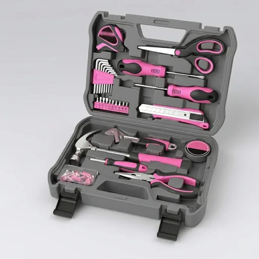 Pink Tool Kit 69 Piece Tool Kit for Women Small Basic Hand Tool Box Home Tool Set Perfect for Ladies and Girls with General Home Repairs, DIY Project,Office and College Dormitory Use