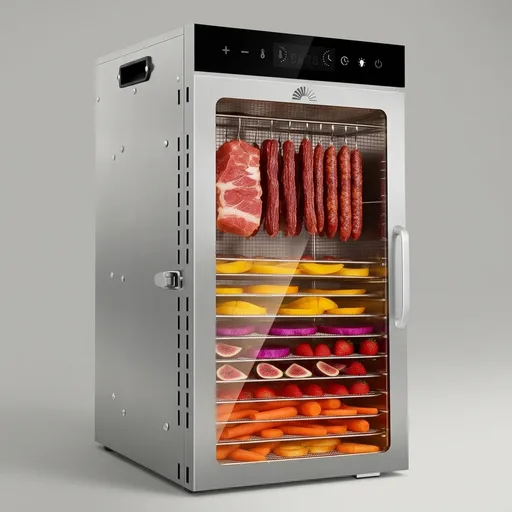 Dehydrator 18Tray, Dual Fan Food Dehydrator Machine | 800W Fast Drying, 24H Timer, 86-194℉ Temperature Control, 45dB Low Noise, LED Panel, Stainless Steel