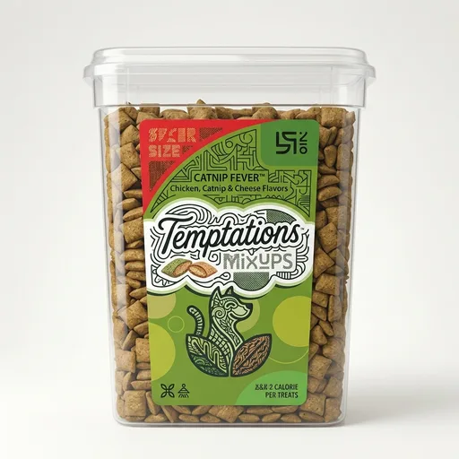 TemptationsMixUps Crunchy and Soft Cat Treats, Catnip Fever, 16 oz | Under 2 calories per treat, no artificial flavors, 100% complete & balanced for adult cats,