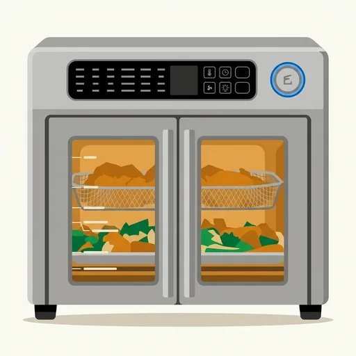 Emeril Lagasse Extra Large French Door Air Fryer Toaster Oven Combo, 24 Cooking Functions and Digital Controls, 7 Accessories Included, Stainless Steel Finish, 26QT Capacity