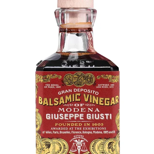 Giusti Italian Balsamic Vinegar of Modena IGP - 3 Gold Medals, Rich & Thick Gran Deposito Aceto Balsamico di Modena for Salads, Cheese & Finishing Touches, Made in Italy – 8.45 fl oz/250 ml Pack of 1